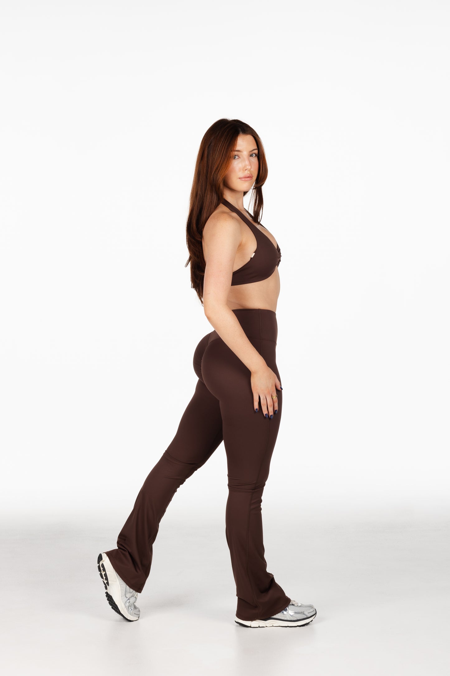 Aria Backless Twist Bra in Espresso