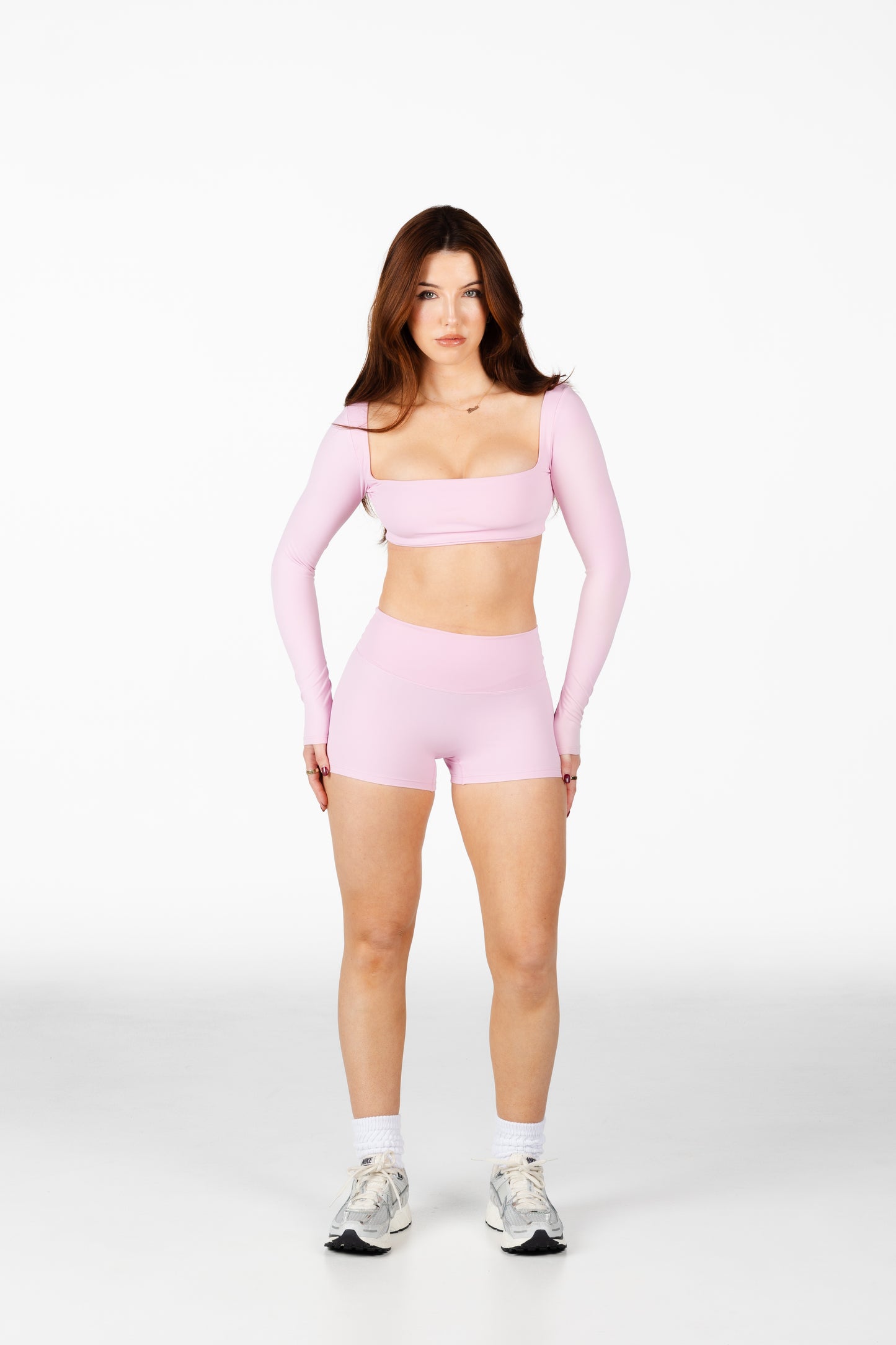 Pilates Collection - Long Sleeve Crop Baby Pink