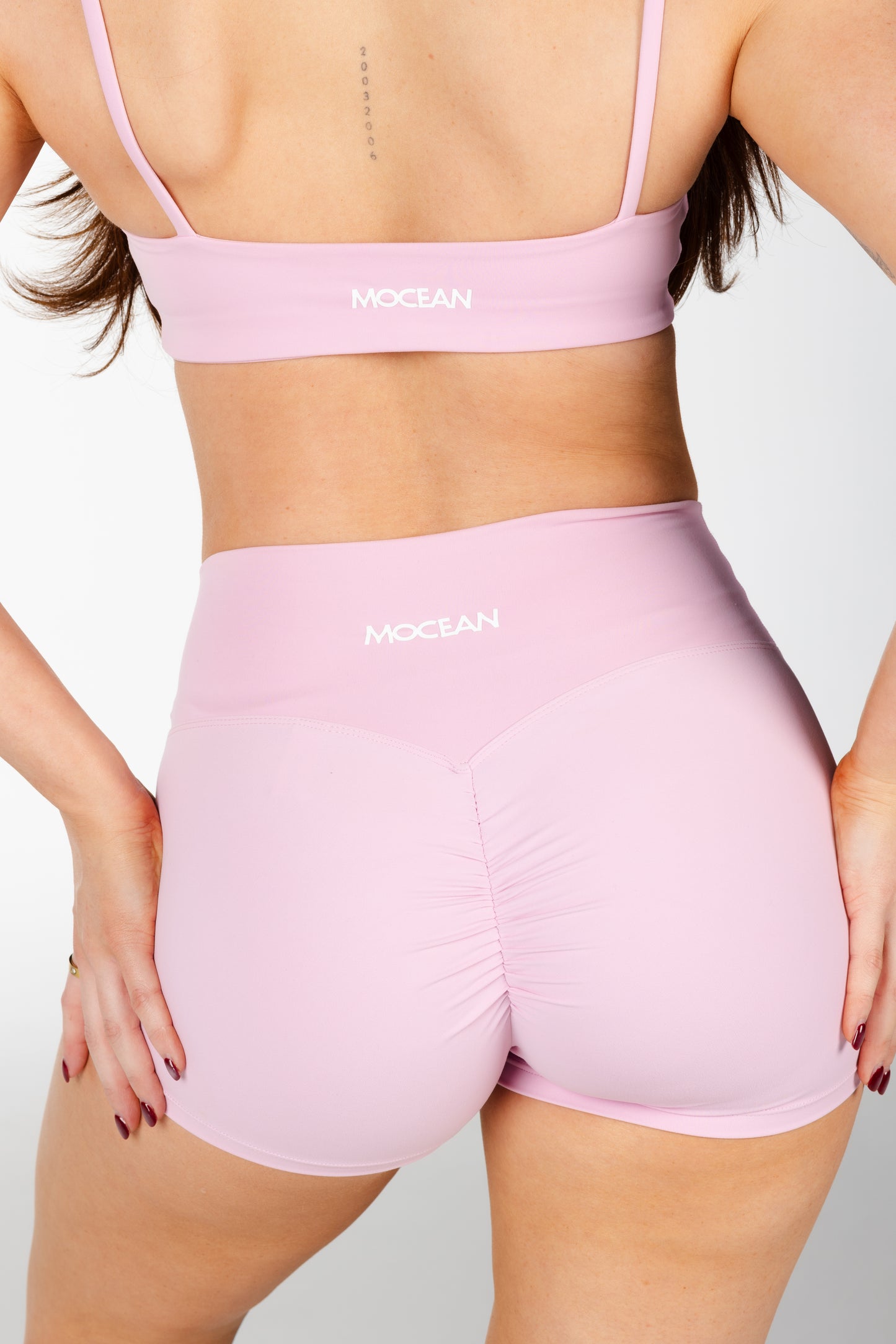 Pilates Collection - Scrunch Shorts in Baby Pink